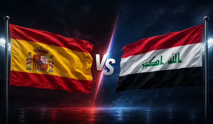 Laga persahabatan antara timnas Spanyol dan timnas Irak(chatgpt)